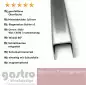 Preview: Edelstahl U-Profil, ferromagnetisch, K240 geschliffen, 0,8mm stark, Legierung 1.4016
